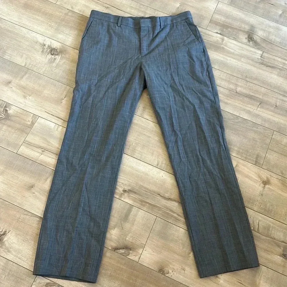 4/$25 Express Producer Plaid Charcoal Sz 34/32